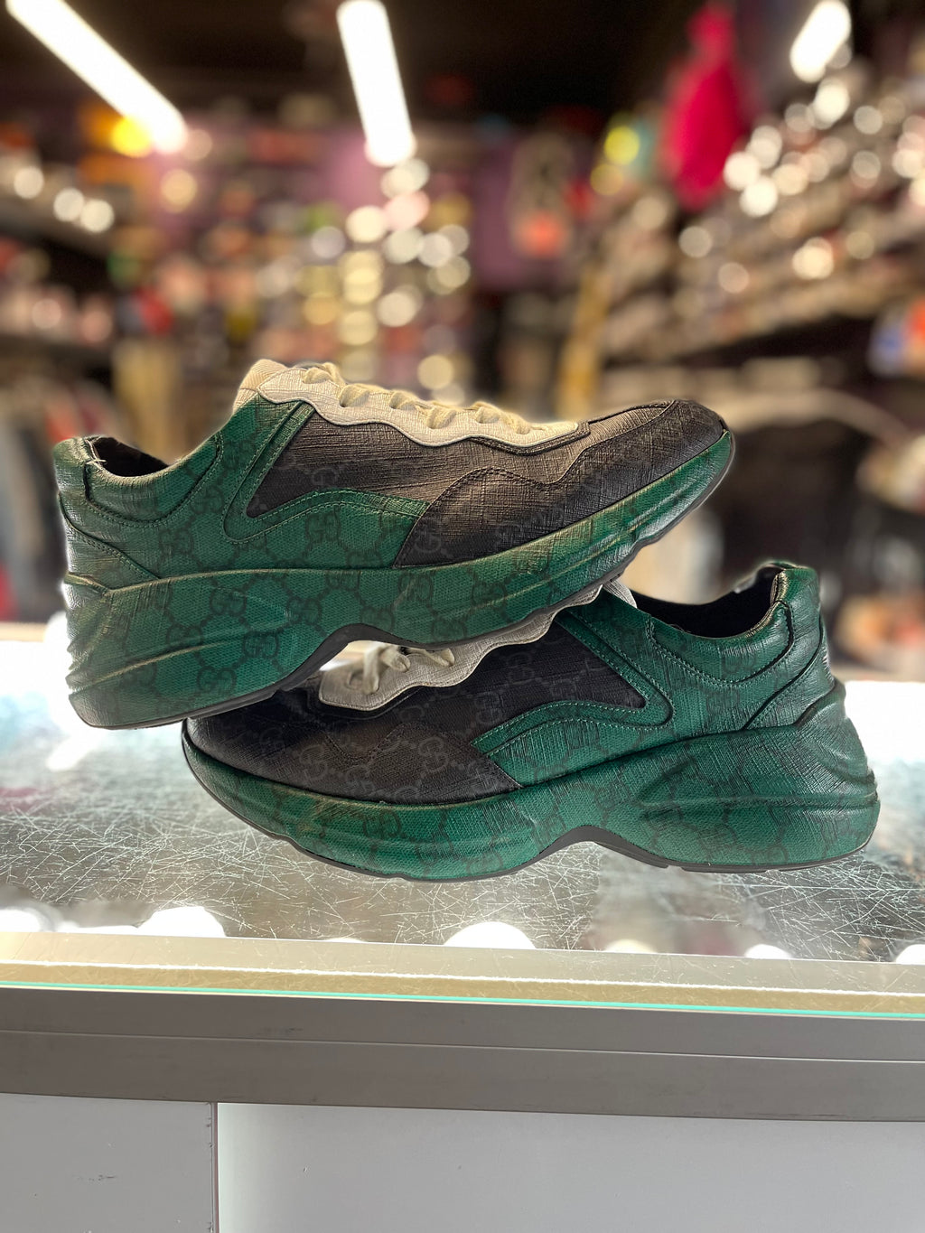 Gucci GG Rhyton "Green Black Monogram"