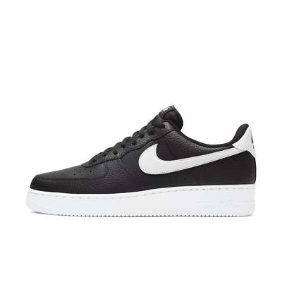 2021 Nike Air Force 1 Low 07 "Black White Pebbled leather"