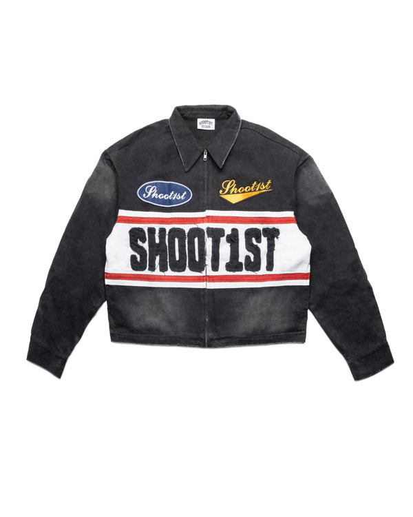Shoot1st Denim Trucker Jacket "Black"