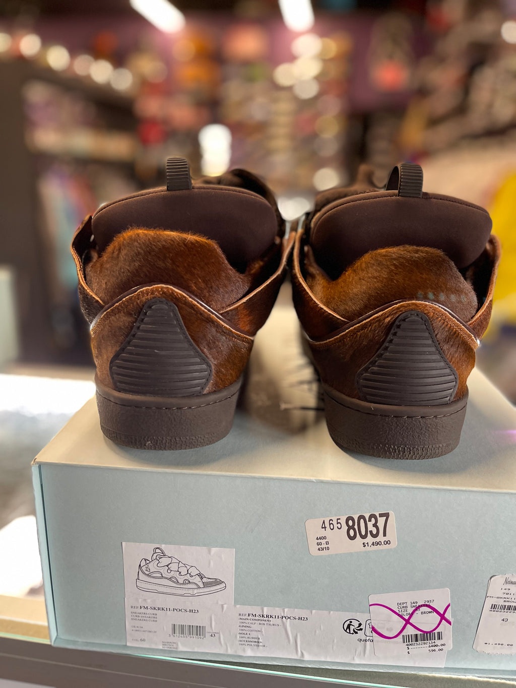 Lanvin Curb Sneaker "Brown Pony Fur