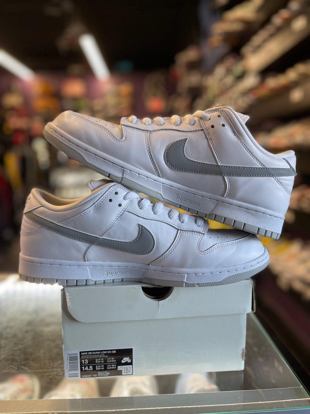 2025 Nike SB Dunk Low "Supreme 94 White Metallic Silver"