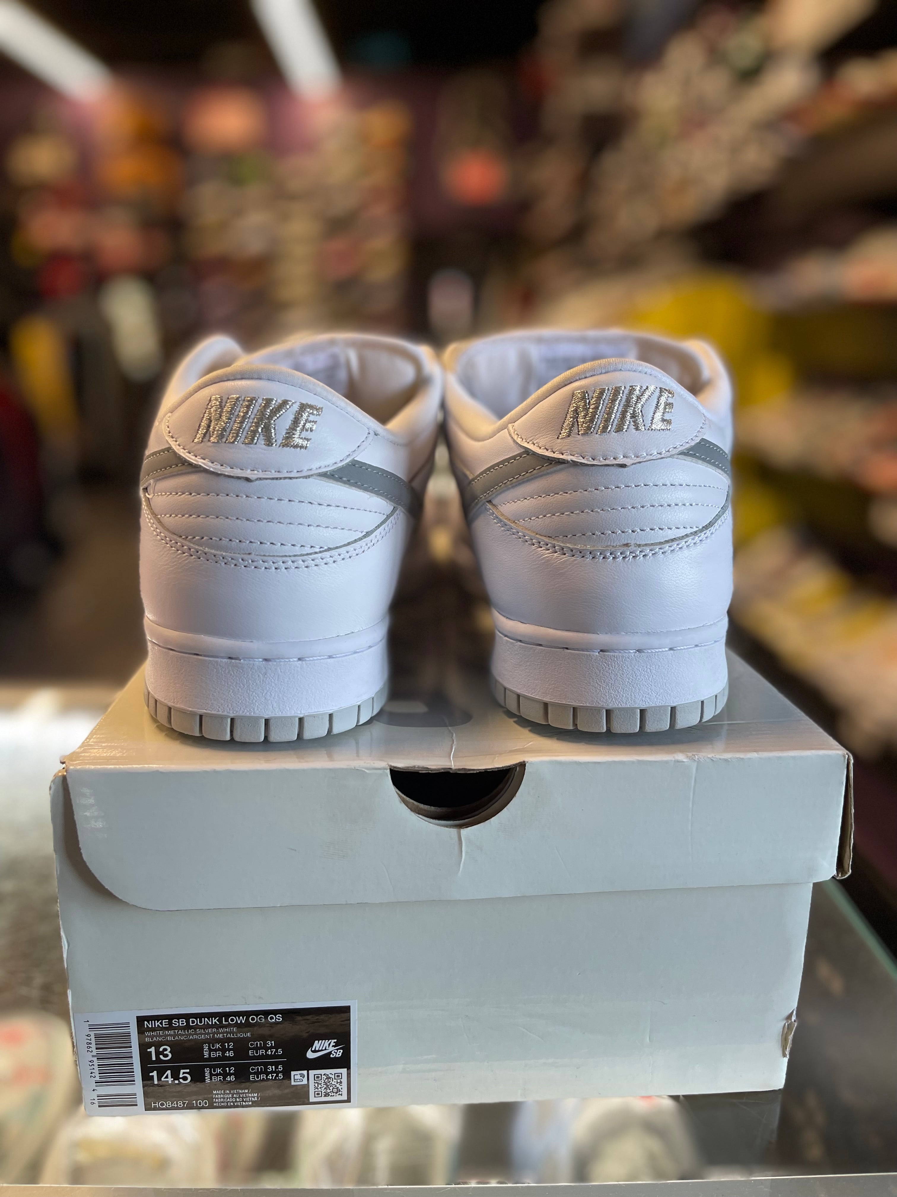 2025 Nike SB Dunk Low "Supreme 94 White Metallic Silver"