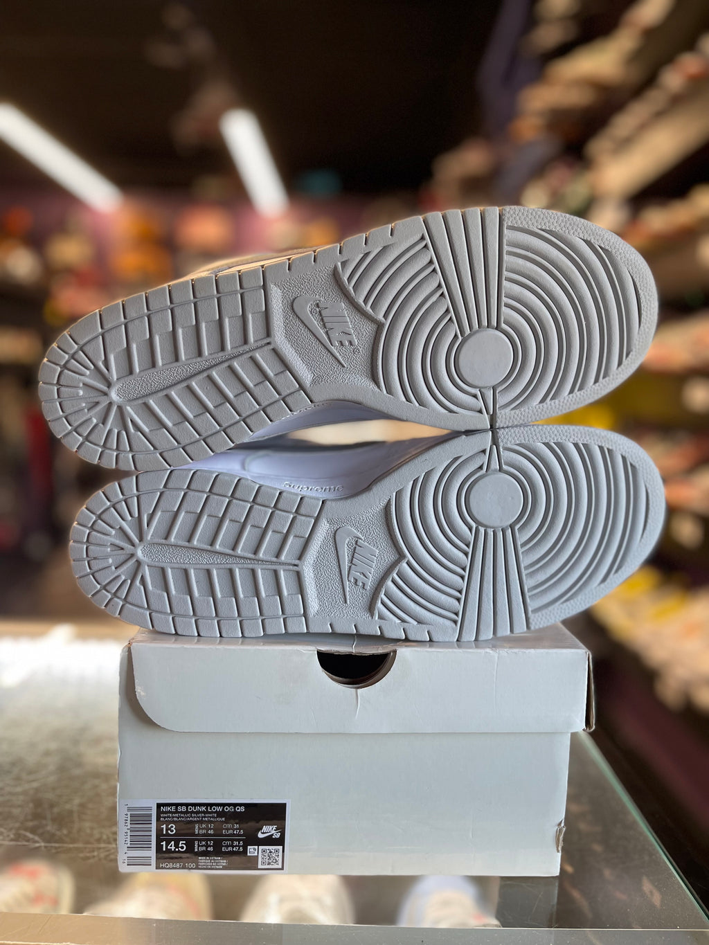 2025 Nike SB Dunk Low "Supreme 94 White Metallic Silver"
