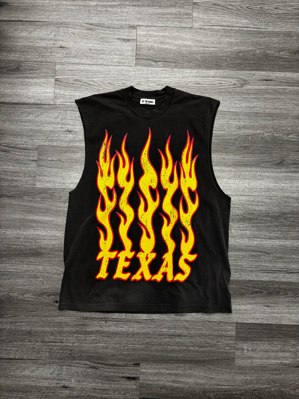 Texas Merch Flame Cut-Off "Charcoal"