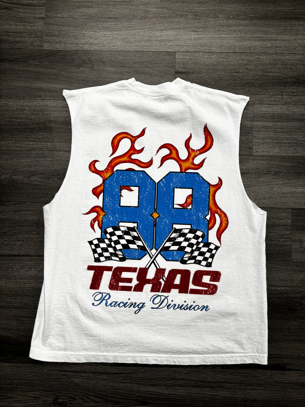 Texas Merch Racing Cut-Off "White"