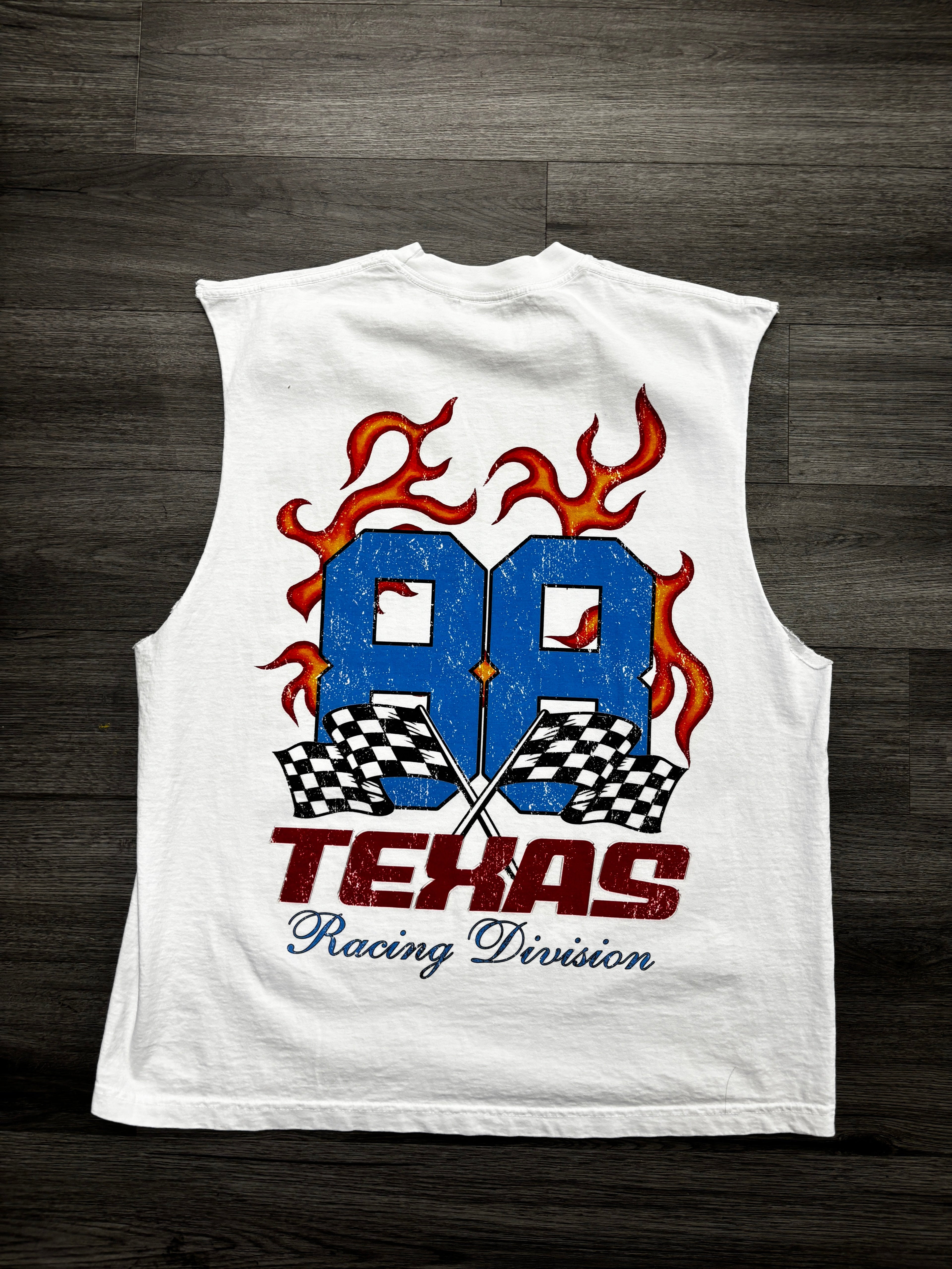 Texas Merch Racing Cut-Off "White"