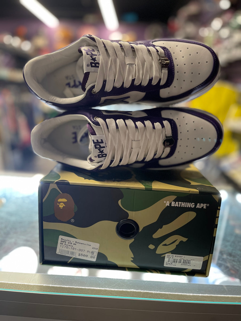 A Bathing Ape Bapesta "Purple/White"