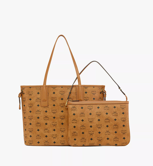 MCM Reversible Visetos + Clutch "Cognac"