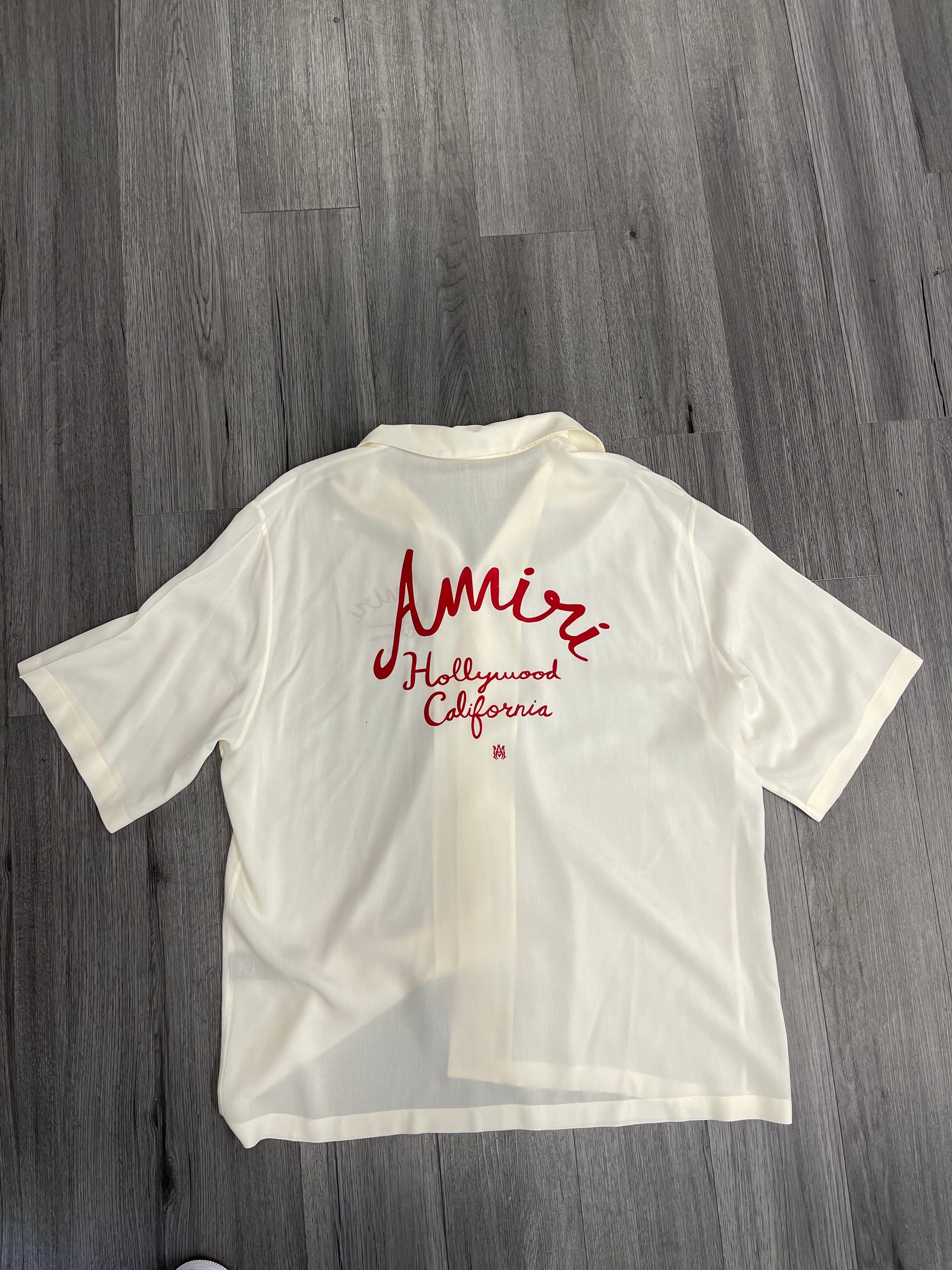 Amiri Button Up "Cream Red"