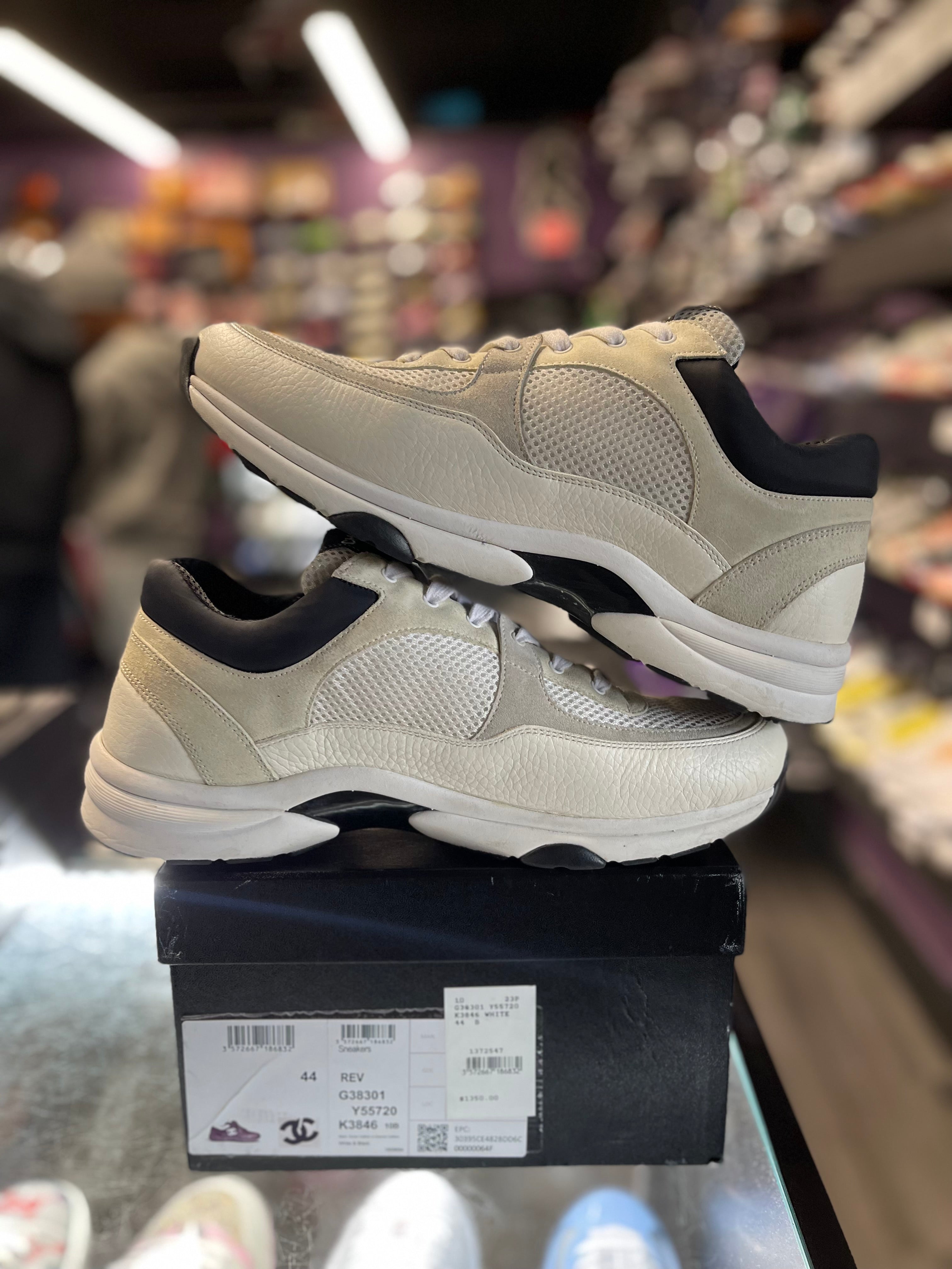 Chanel Interlocking CC logo Mesh Sneakers "White/Black"