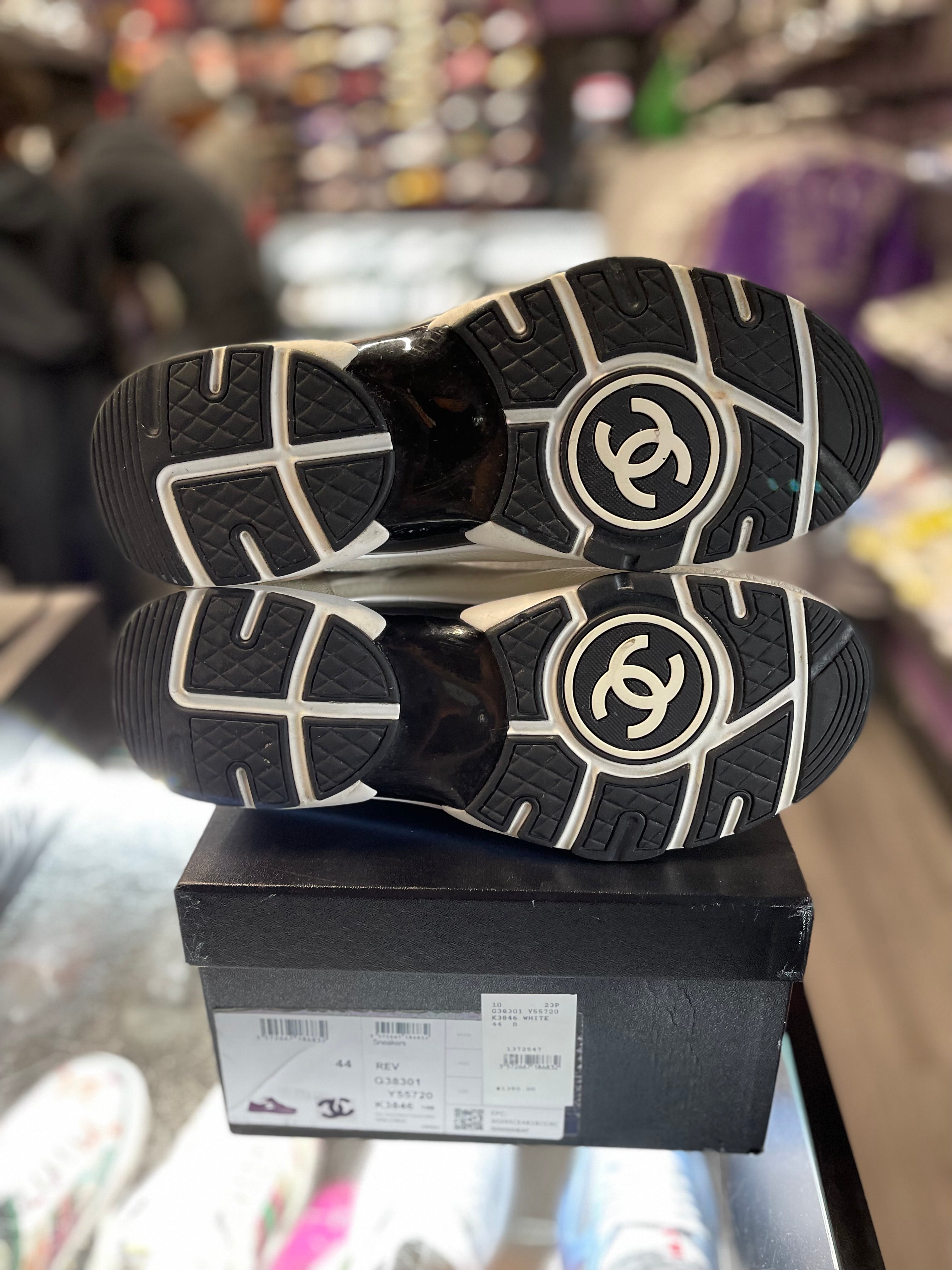 Chanel Interlocking CC logo Mesh Sneakers "White/Black"