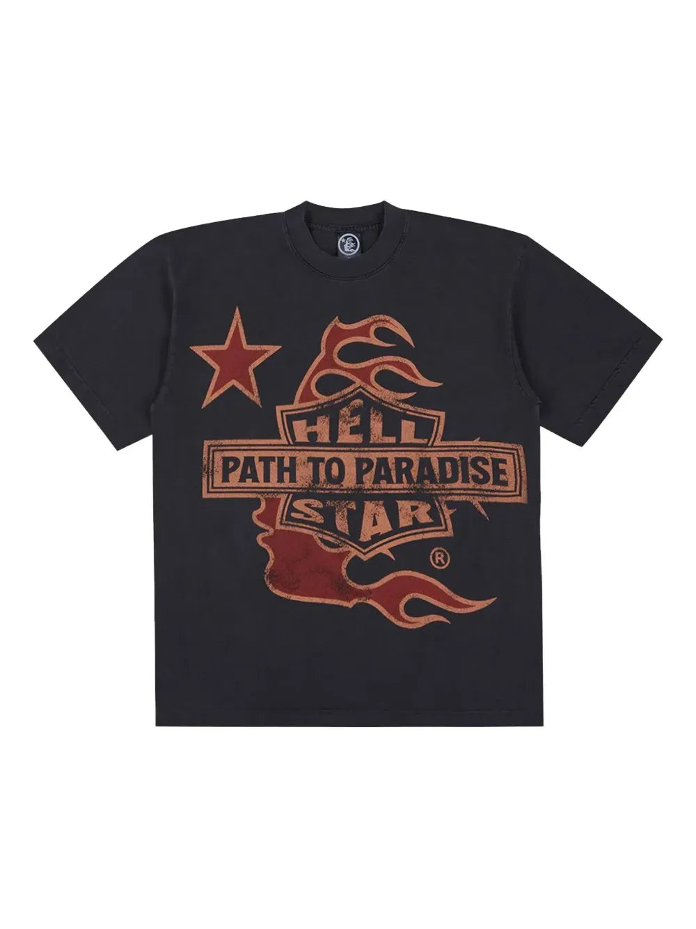 Hellstar Path To Paradise Biker Tee Washed Black"