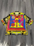 Versace Satin Button Down "Multi-Color"