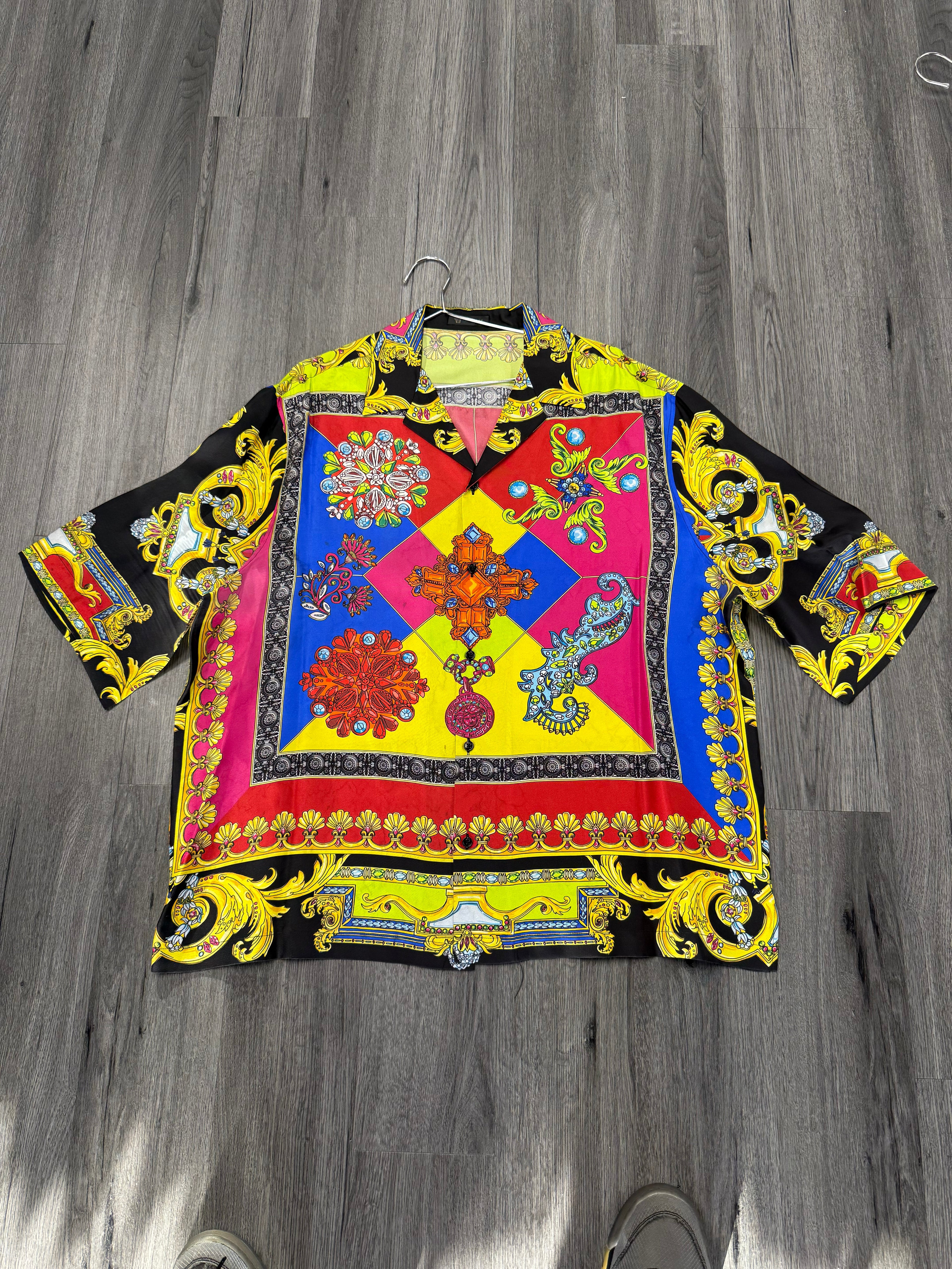 Versace Satin Button Down "Multi-Color"