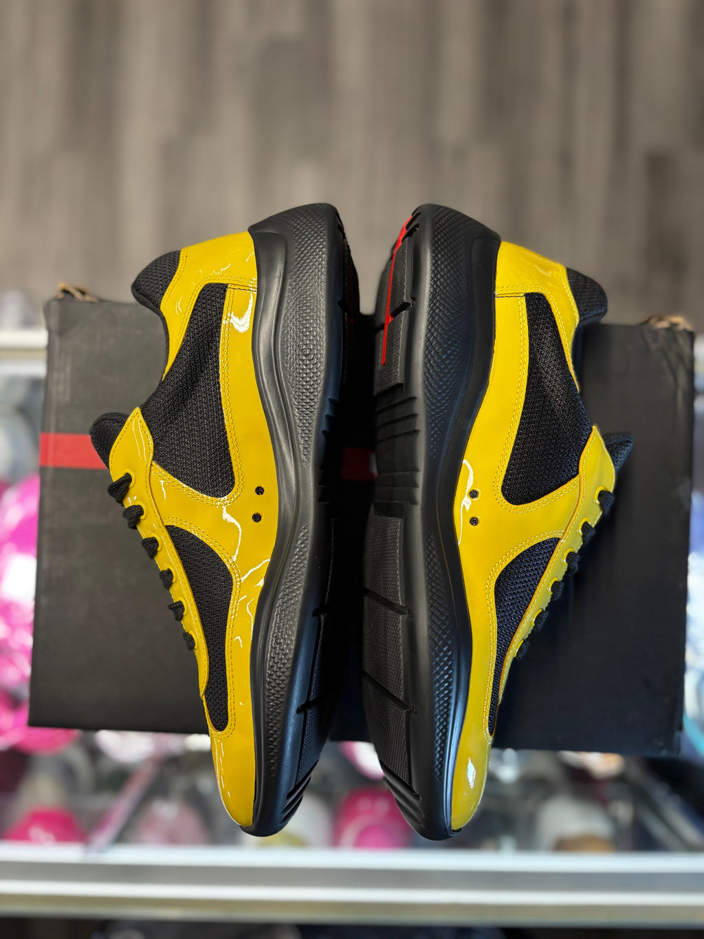 Prada Americas Cup Low Patent “Black/Yellow”