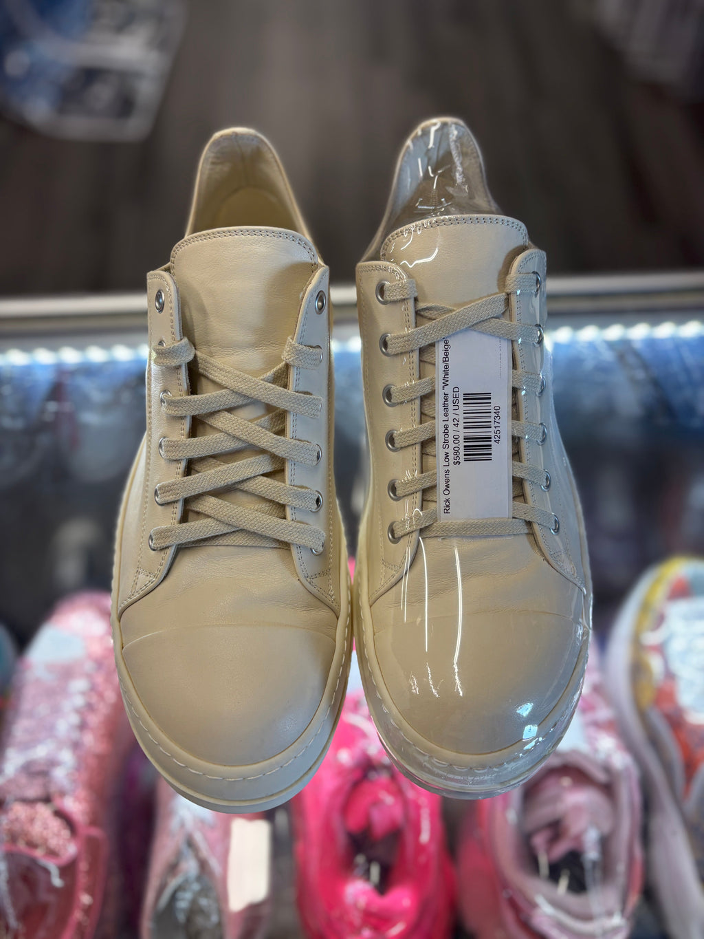 Rick Owens Low Strobe Leather "White/Beige"