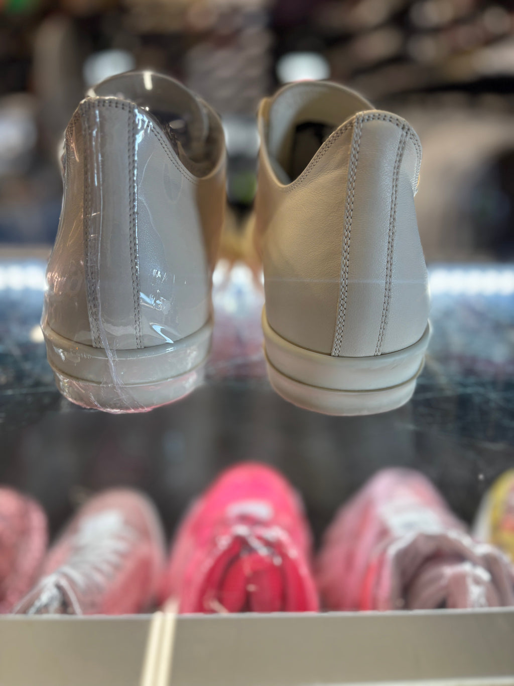 Rick Owens Low Strobe Leather "White/Beige"