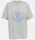 Moncler T-shirt "Blue Embroidered Monogram Logo"