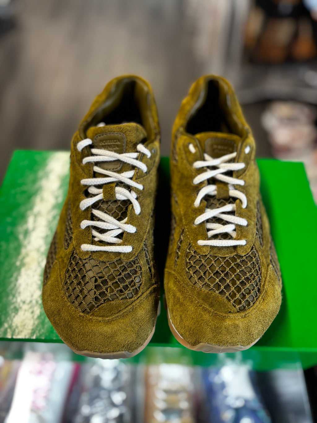 Bottega Venetta Orbit Sneaker "Suede Olive"