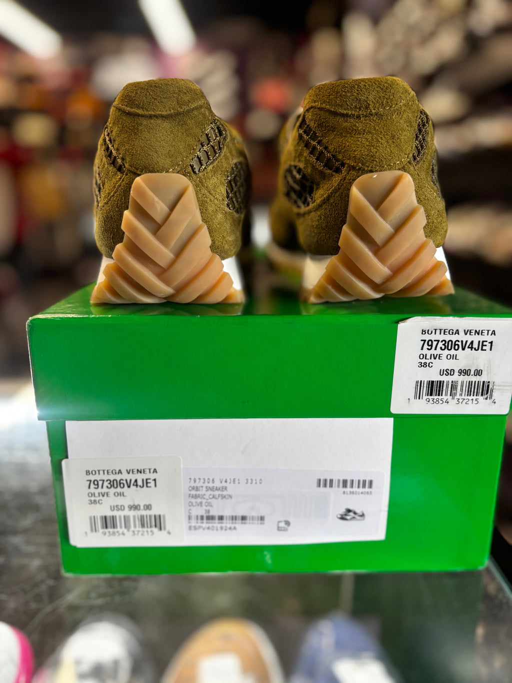 Bottega Venetta Orbit Sneaker "Suede Olive"