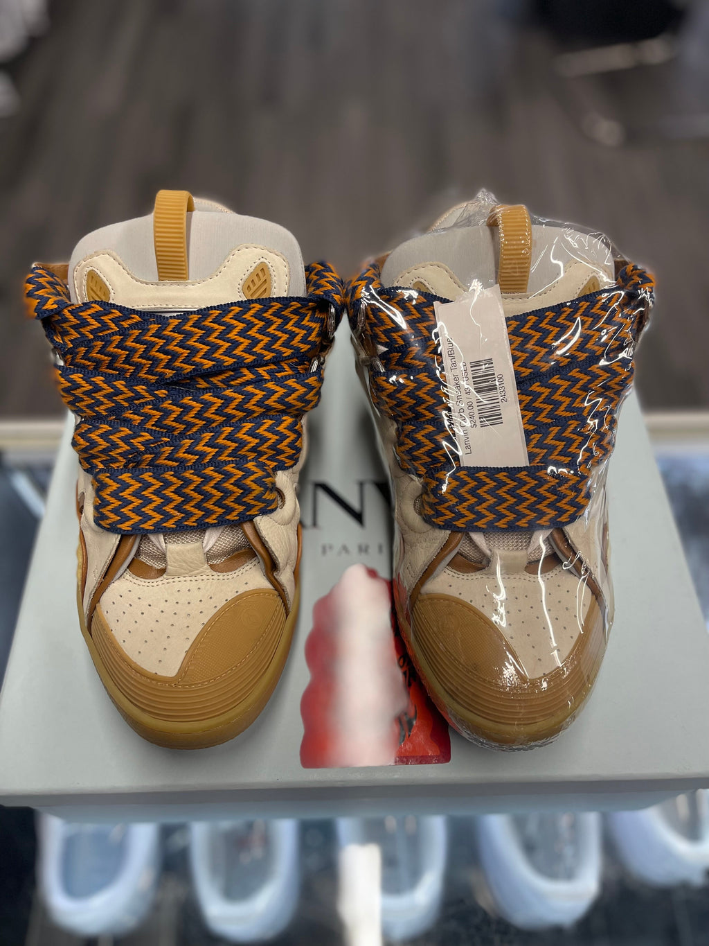 Lanvin Curb Sneaker Tan/Blue