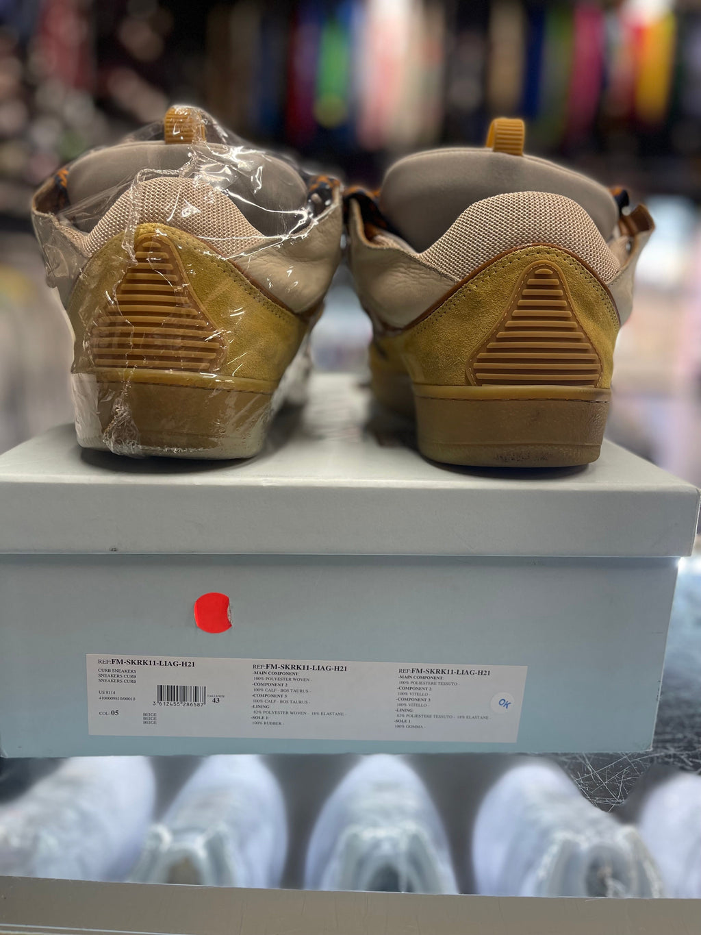 Lanvin Curb Sneaker Tan/Blue