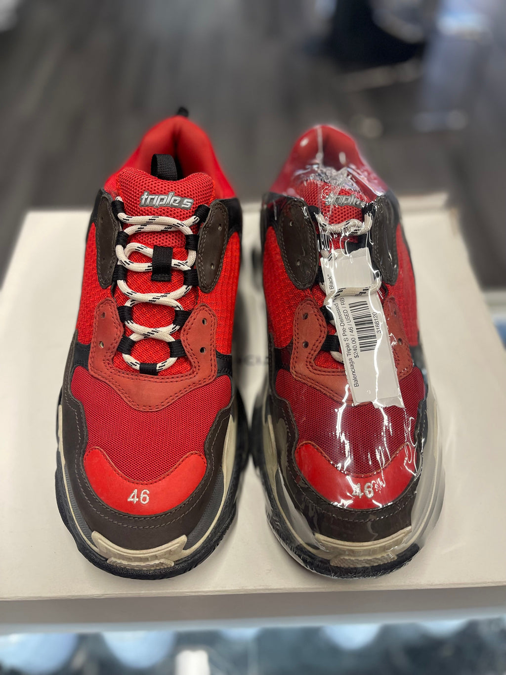 Balenciaga Triple S Pre-Distressed "Red Black"