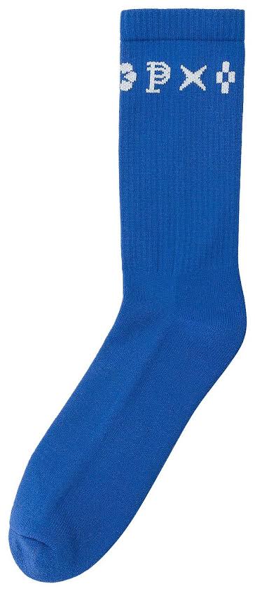 Purple Brand Monogram Crew Socks "Blue"