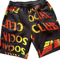 Anti Social Club Whisped Terry Fleece Shorts "Black Red Yellow"
