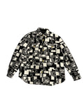 Versace Printed Parka Button Up "Black White"
