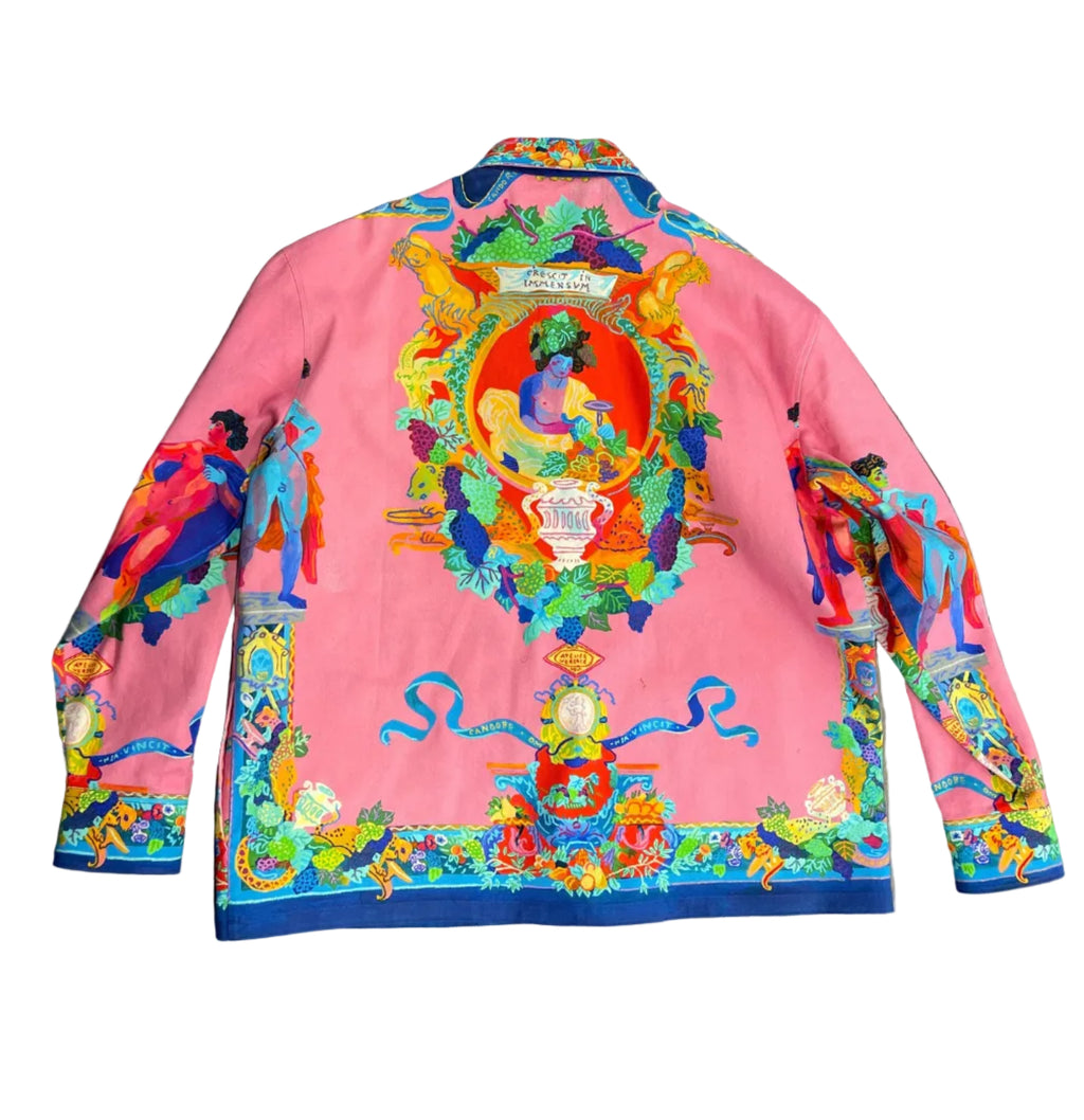 Versace Milan Casino Button Up Shirt "Pink Blue"