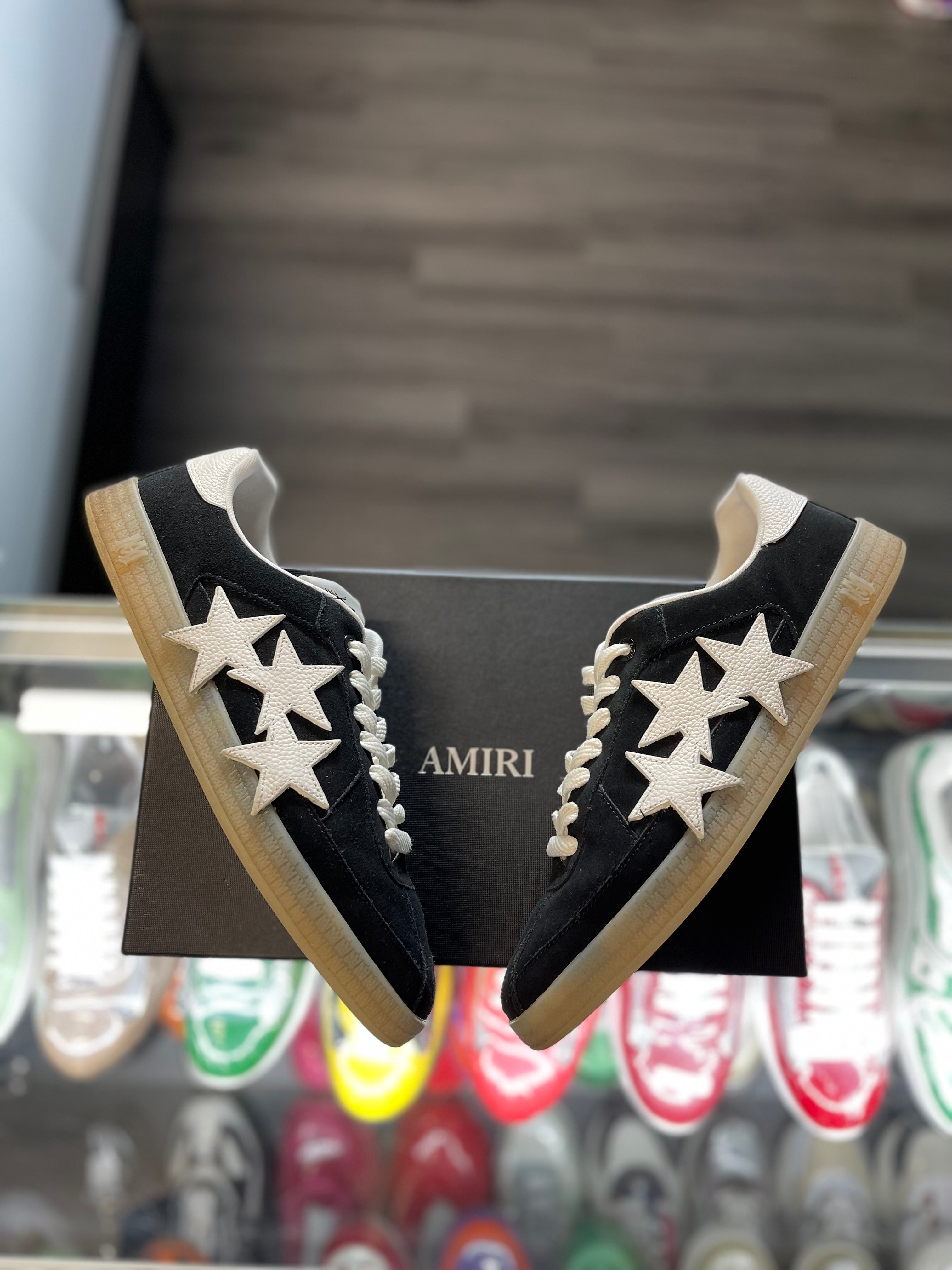 AMIRI Pacific Suede Low Top Black/White Stars