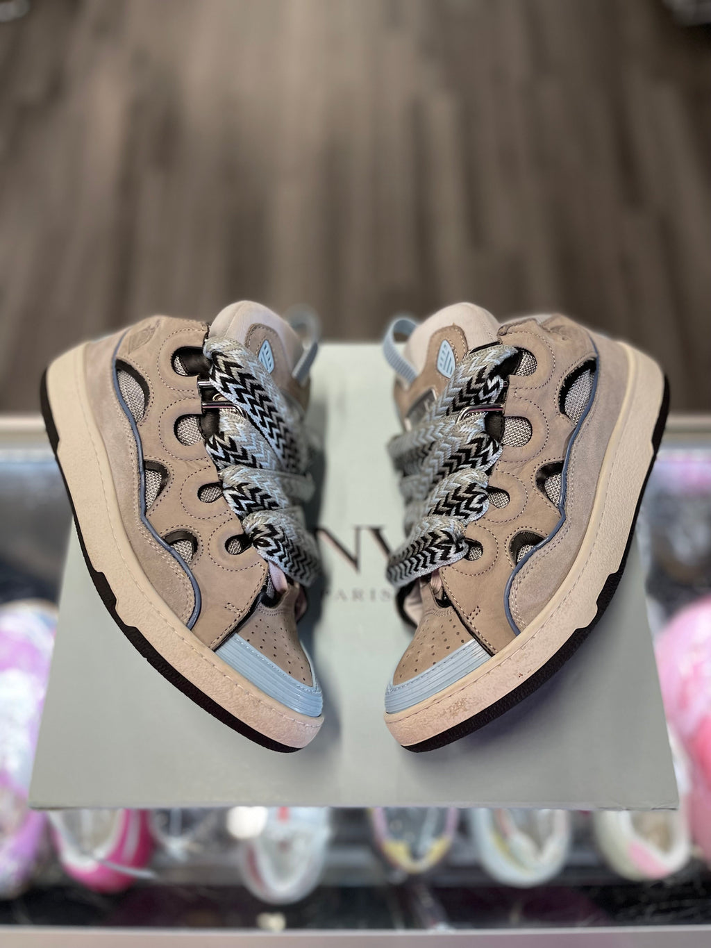 Lanvin Curb Sneaker "Grey/Blue"