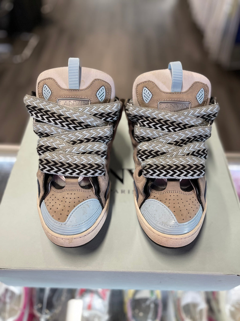Lanvin Curb Sneaker "Grey/Blue"