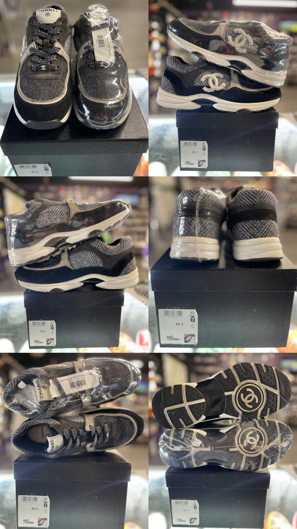 Chanel Sneaker Tweed Sneaker CC Logo