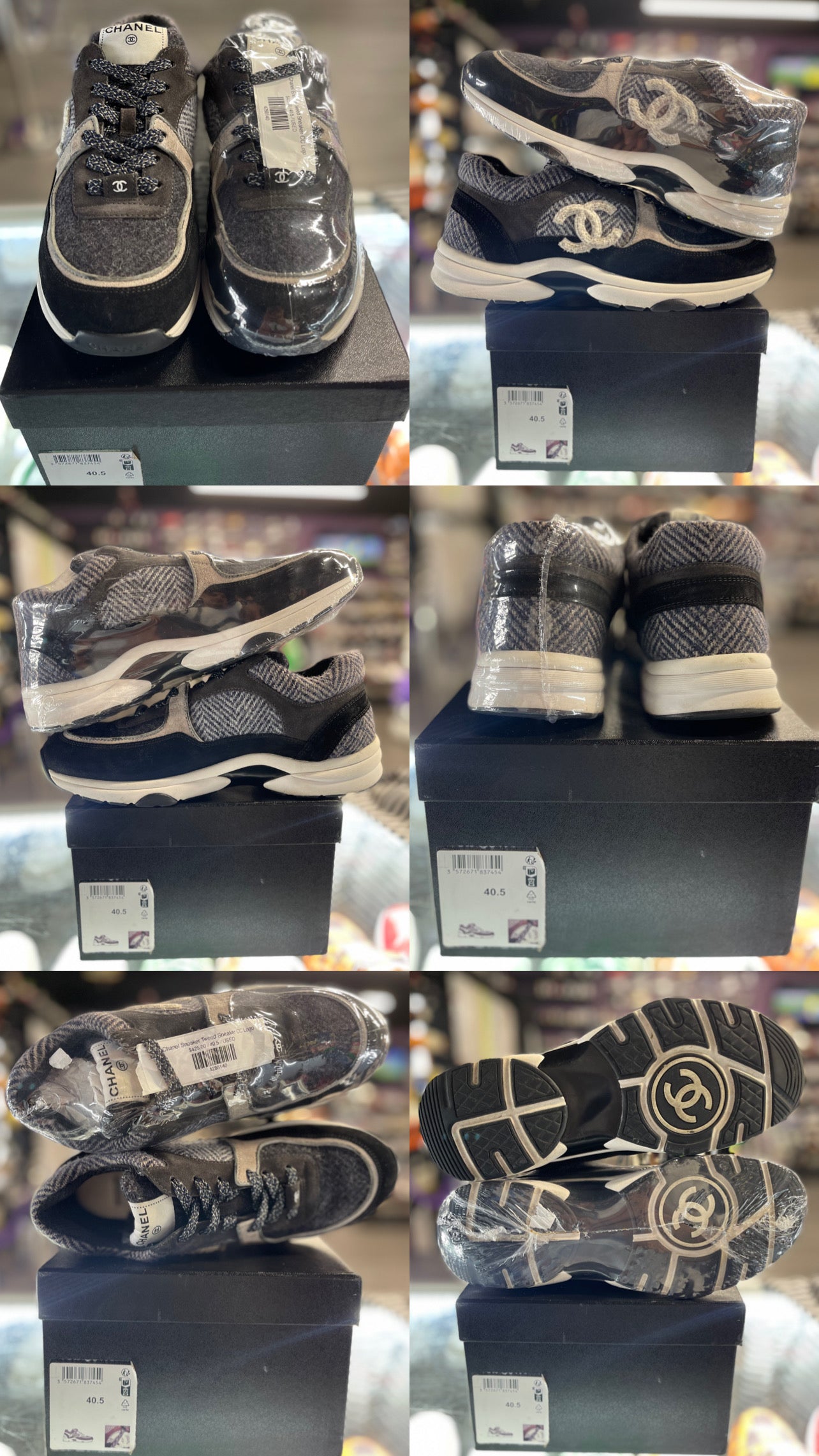 Chanel Sneaker Tweed Sneaker CC Logo