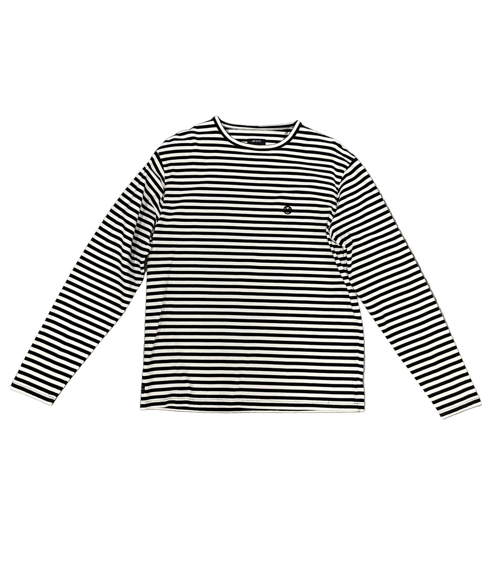 10 DEEP White and Black Stripped L/S