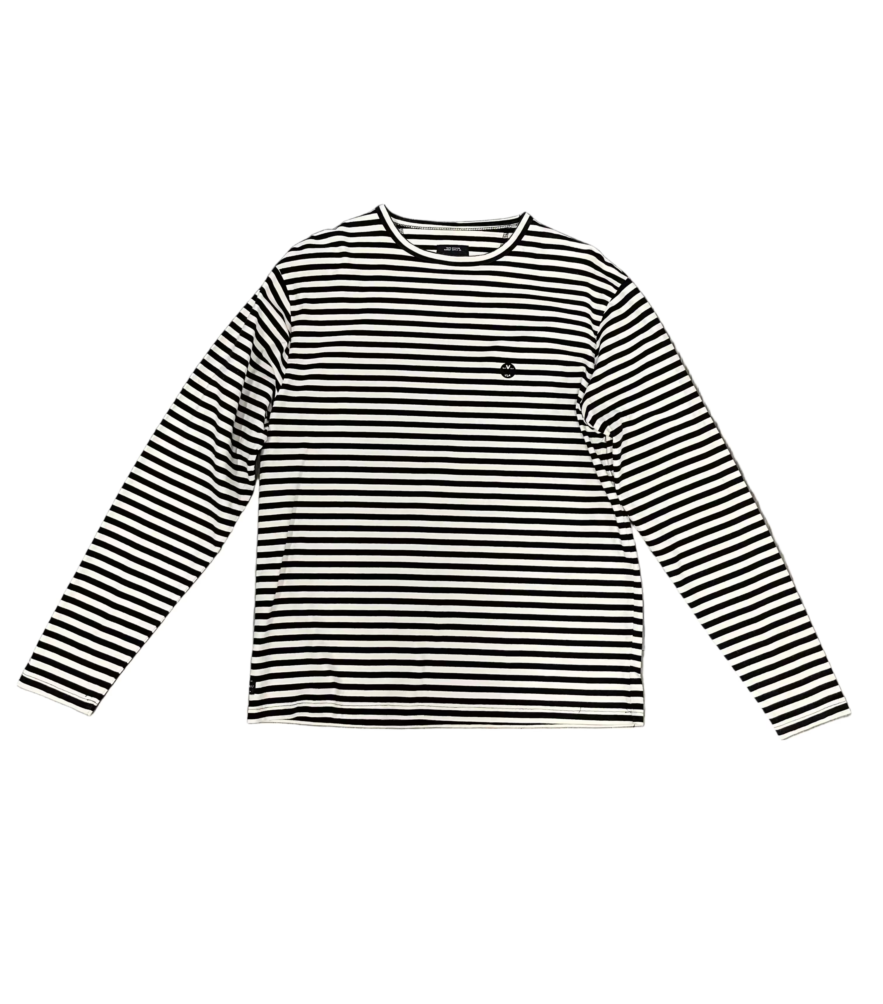 10 DEEP White and Black Stripped L/S