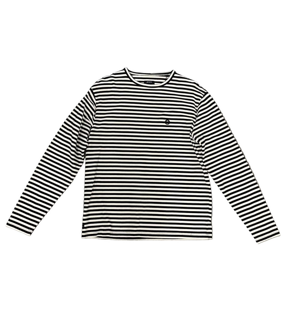 10 DEEP White and Black Stripped L/S