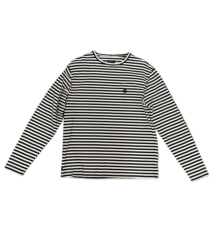 10 DEEP White and Black Stripped L/S