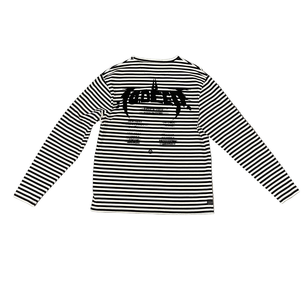 10 DEEP White and Black Stripped L/S