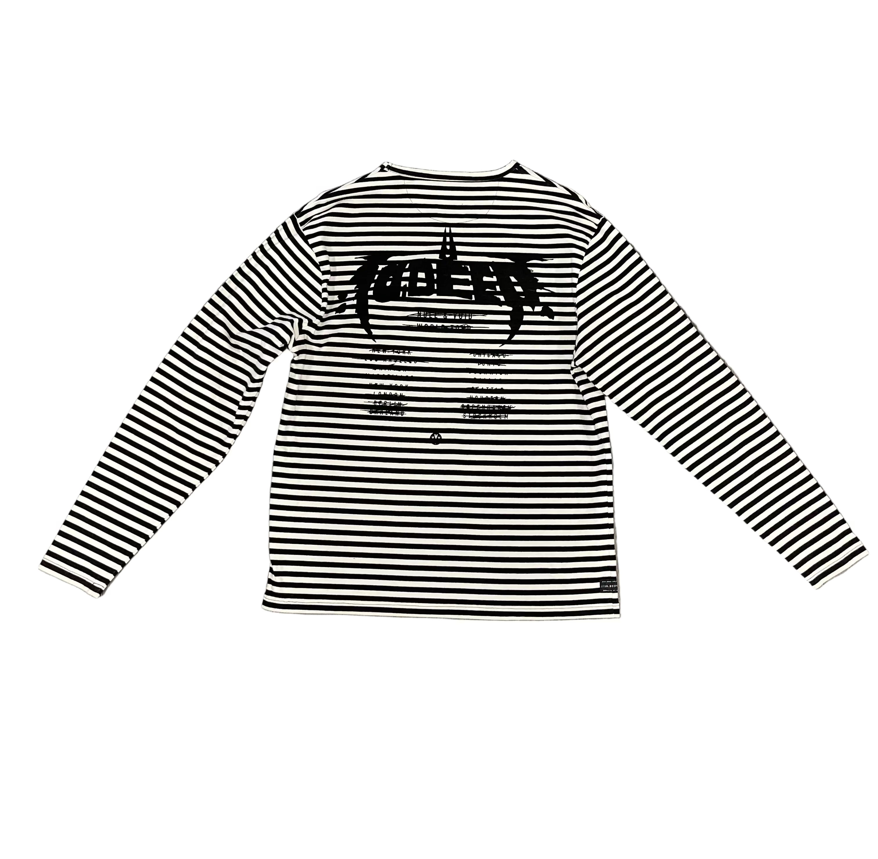 10 DEEP White and Black Stripped L/S