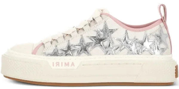 AMIRI Stars Court Low Top Platform Sneaker "Metallic Silver Pink"