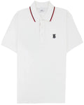 Burberry Walton Icon Striped Collar Polo "TB Monogram White"