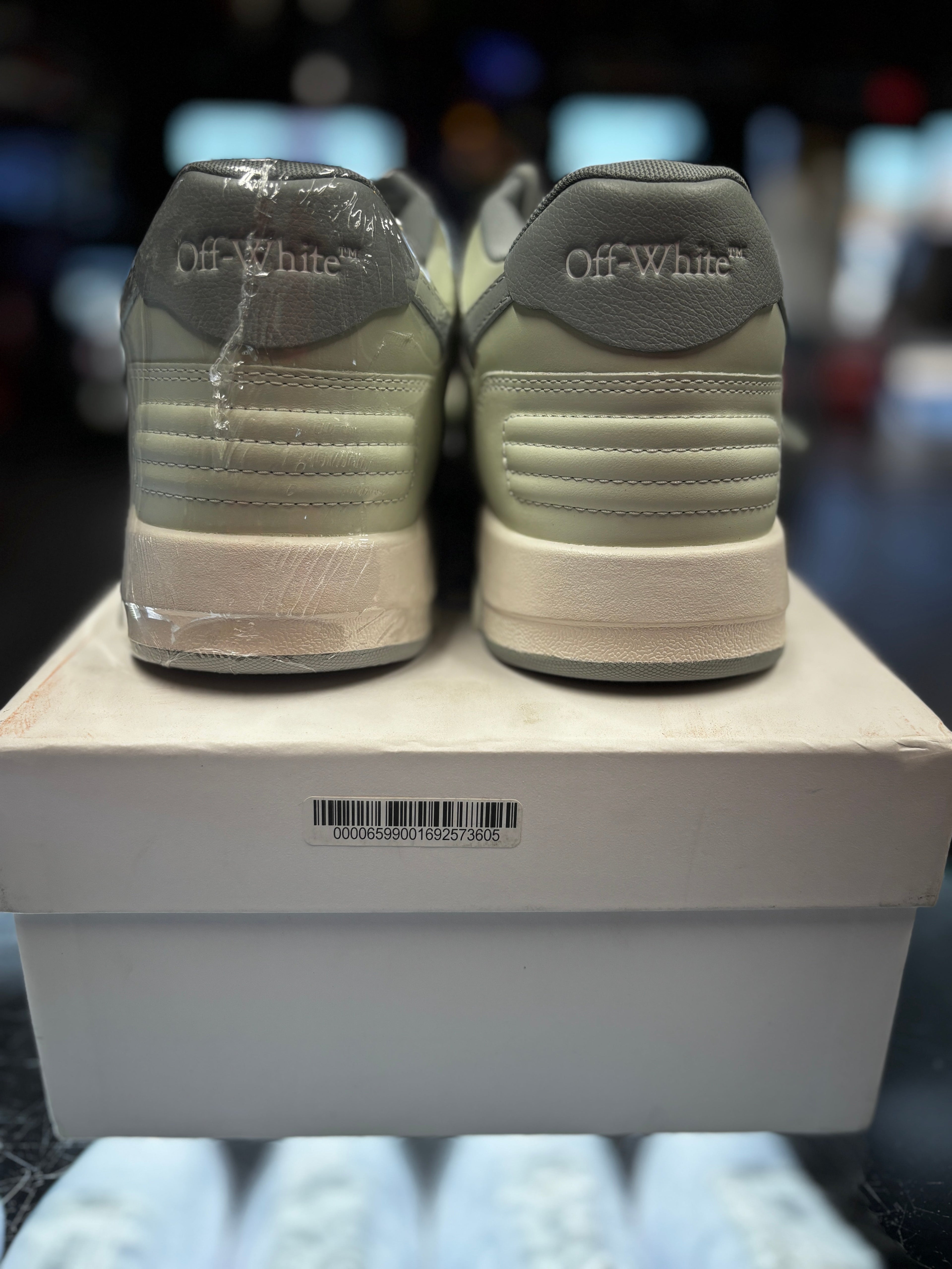 Off White Out Of Office Leather Low "Mint Grey"
