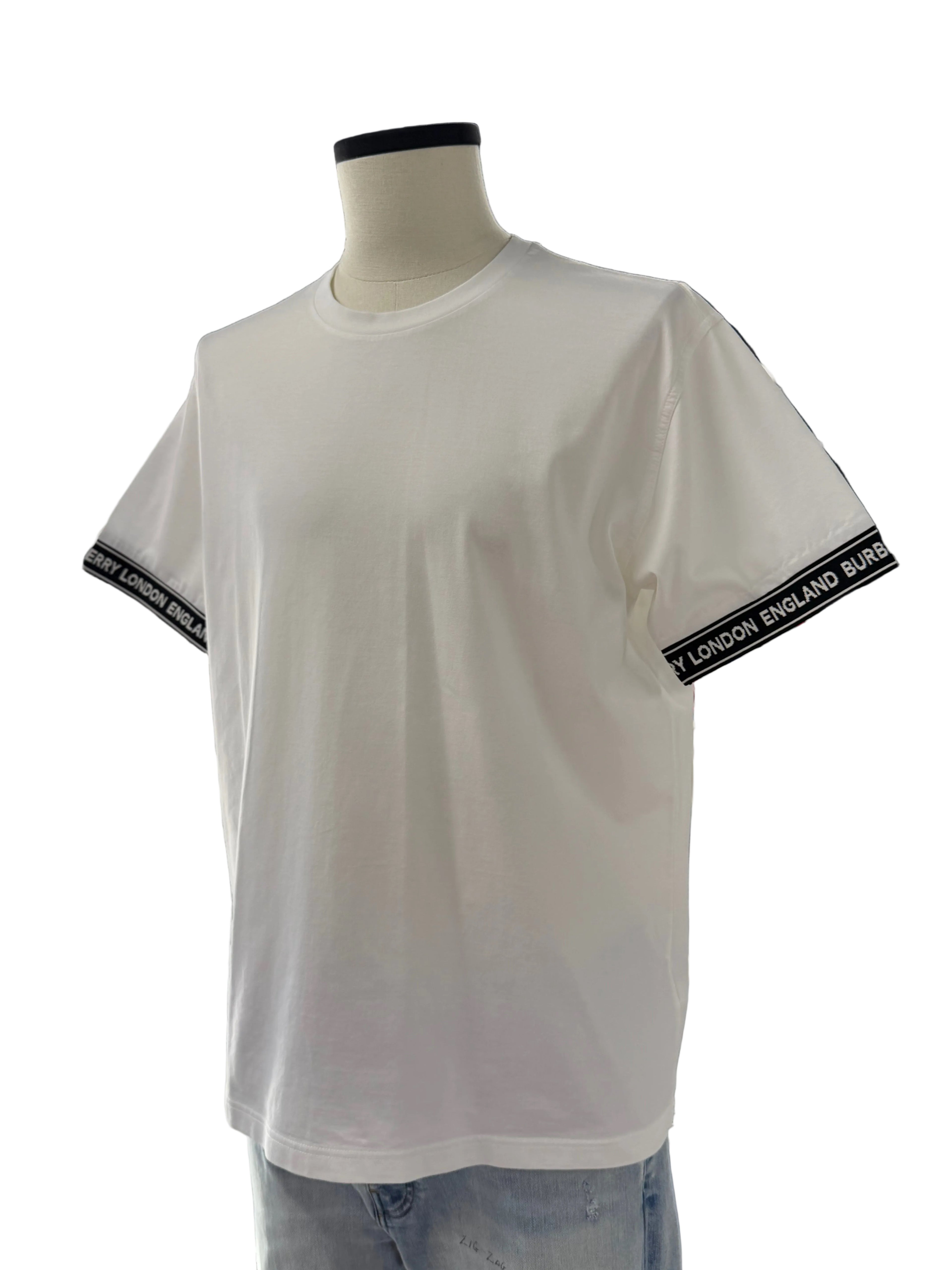 Burberry Logo Tape Tee "White/Black"