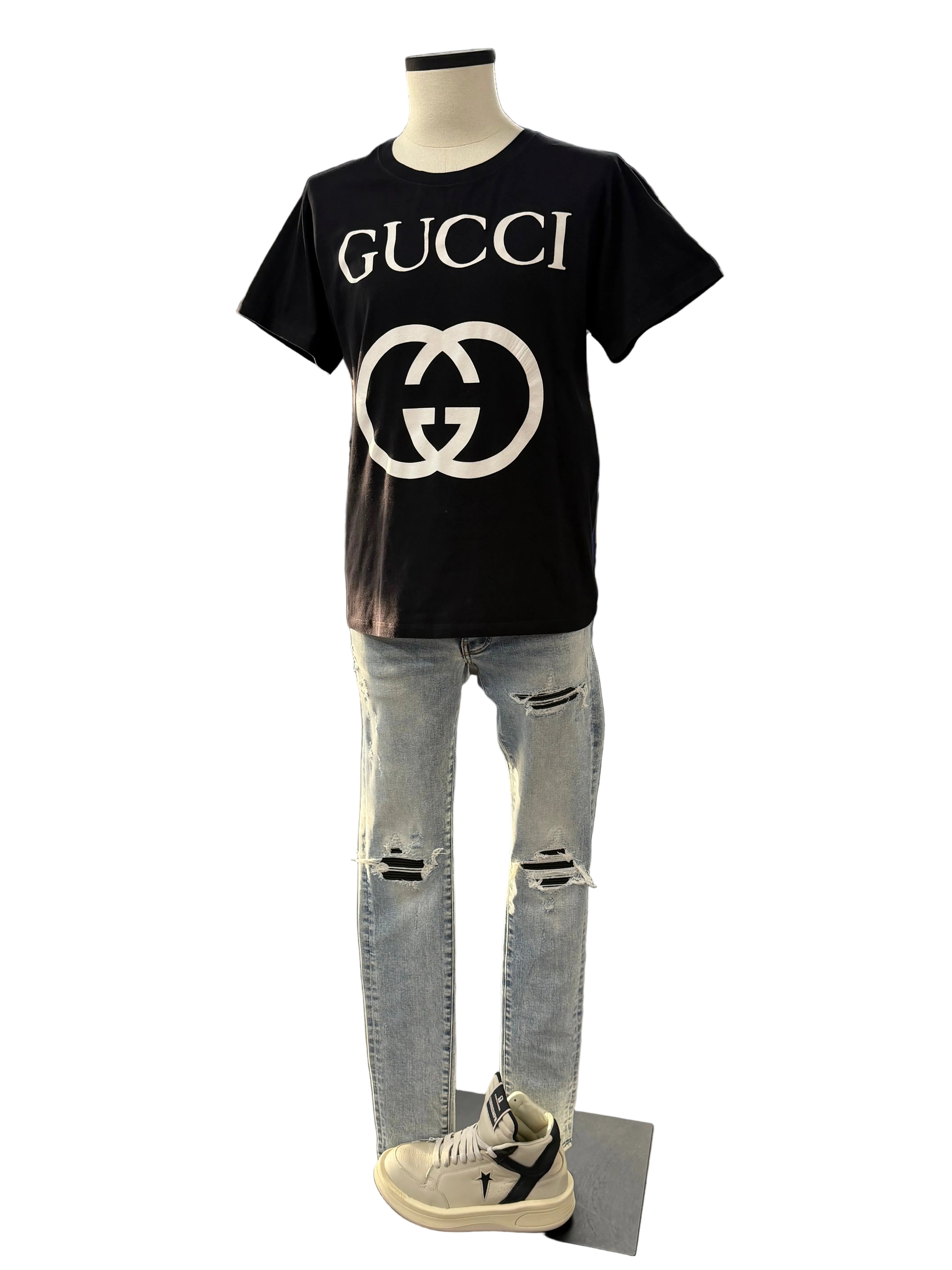 Gucci Logo Tee "Black/White"