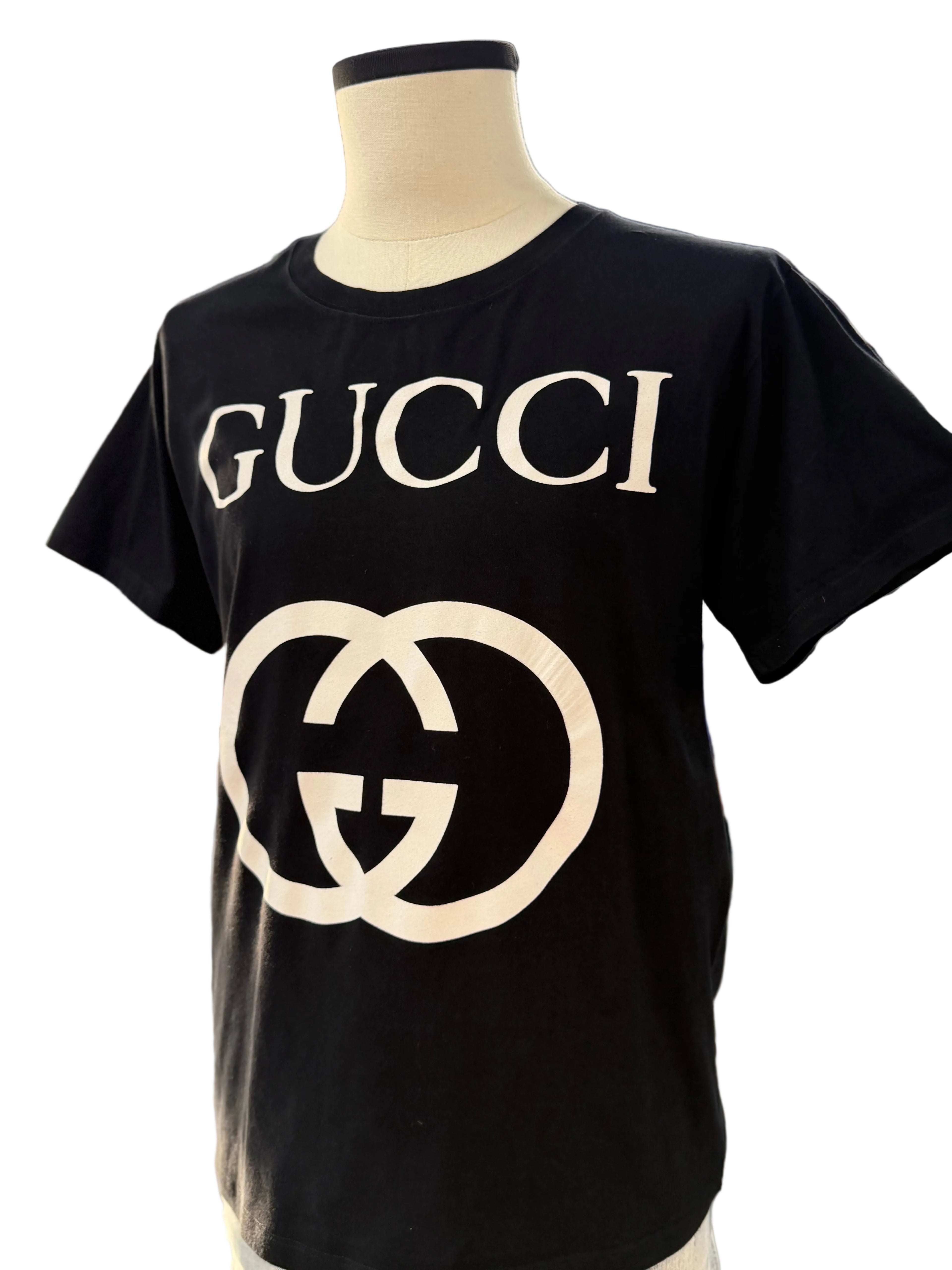 Gucci Logo Tee "Black/White"