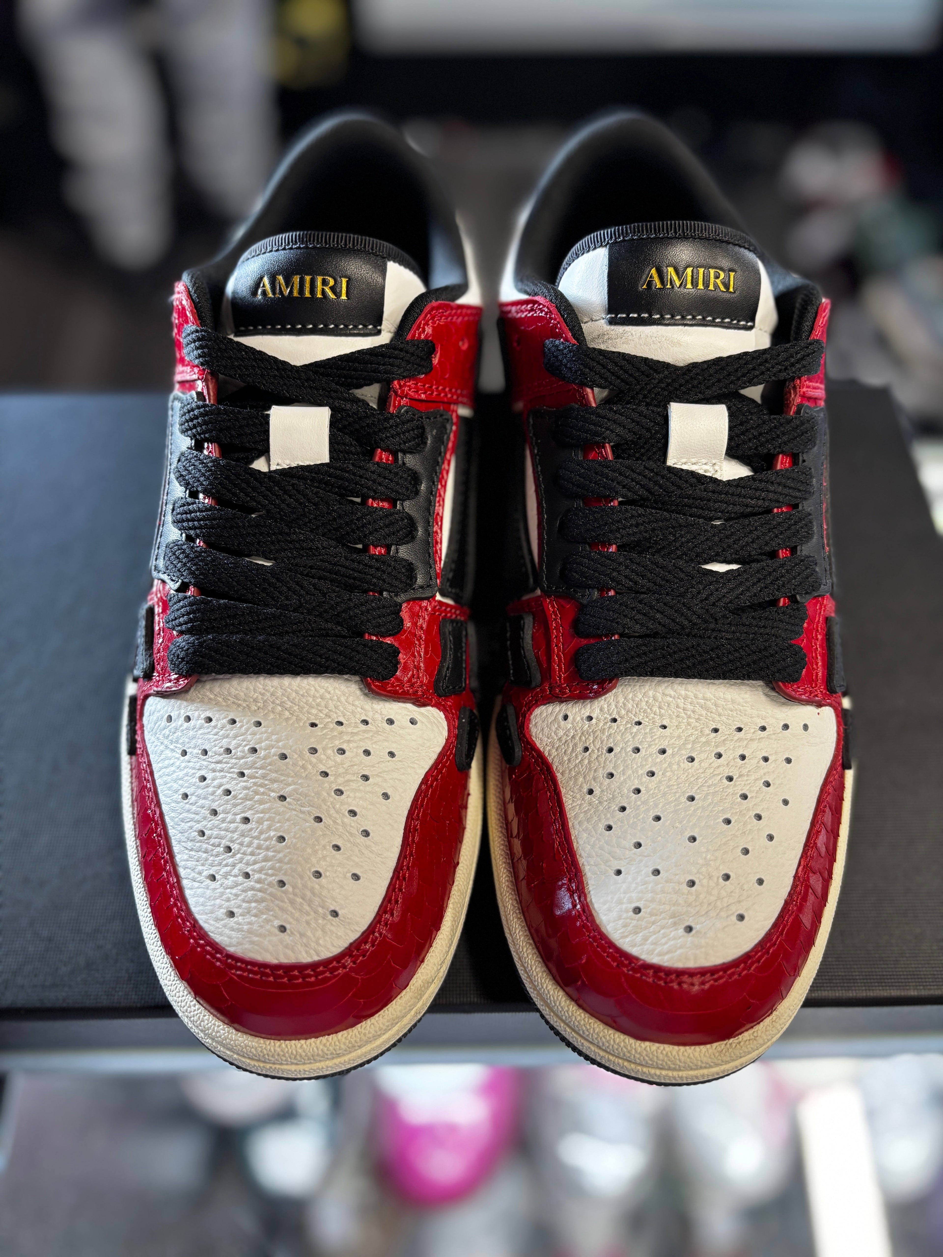 Amiri Skel Low Top "Snake Skin Black/Red"