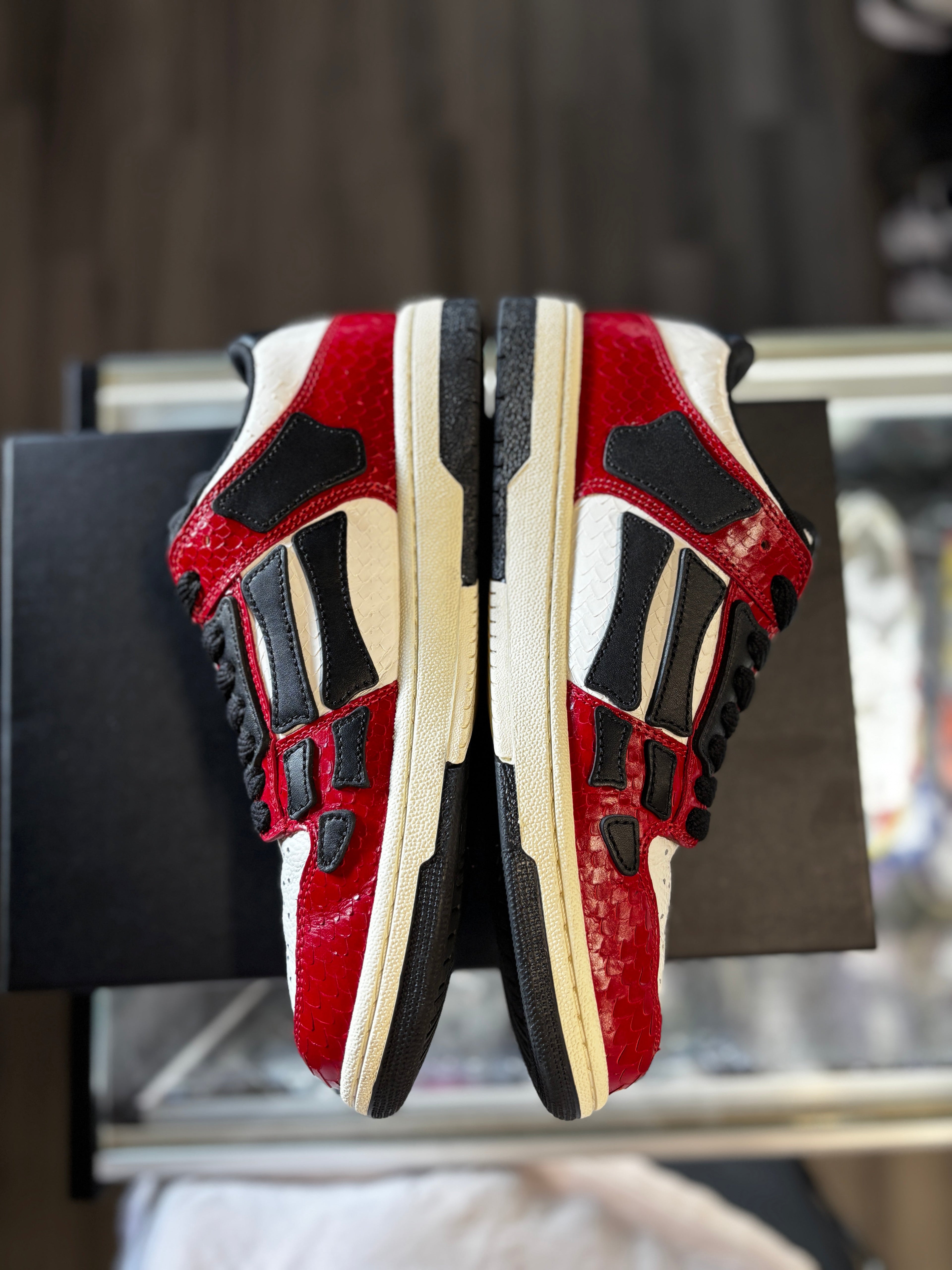 Amiri Skel Low Top "Snake Skin Black/Red"